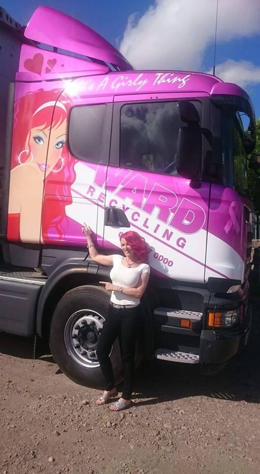 Kara with her truck